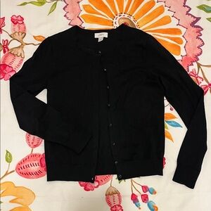 LOFT Elegant Black Button-Up Cardigan